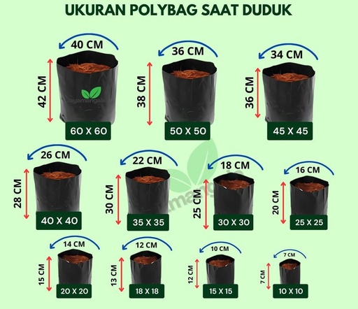 Polybag Plastik 15x15cm per 1 Kg