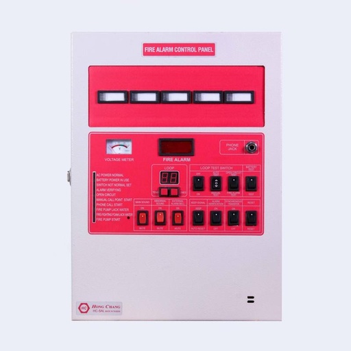 [EZO.9600314] CONTROL PANEL 5 ZONE FIRE ALARM HONG CHANG HC 5 AL BESI MASTER MCFA