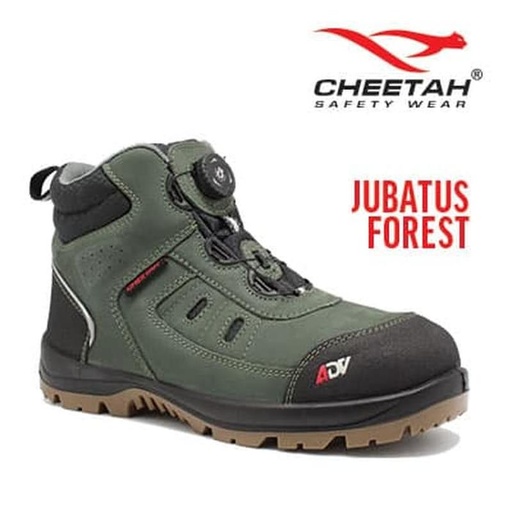 [EZO.9600337] Cheetah Jubatus forest ADV Safety Shoes HIJAU sepatu safe toe - 38