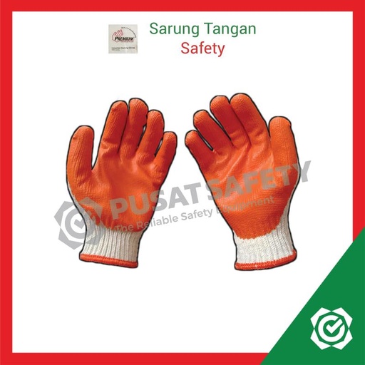 [EZO.1000211] Sarung Tangan Safety Premium Isi 6Pasang Karet Putih