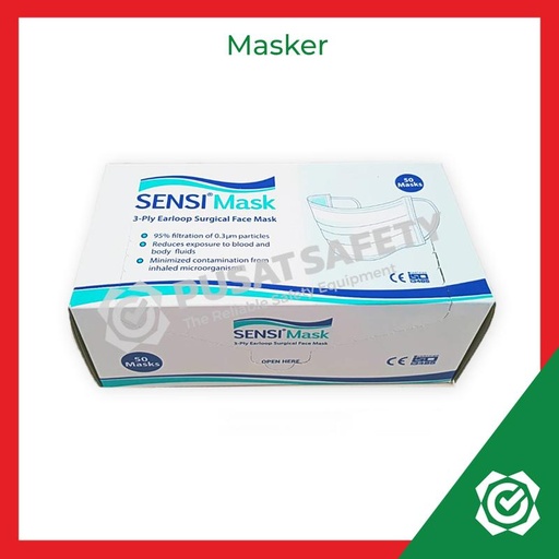 [EZO.1000252] Masker Sensi Surgical Face Mask Earloop 3ply