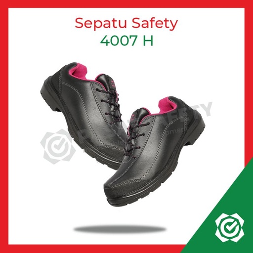 [EZO.1000300] Sepatu Kerja Safety Proyek Cheetah 4007H Shoes Hitam