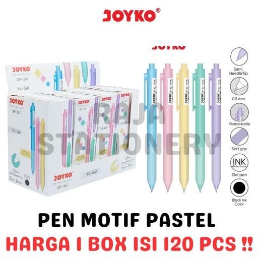 [EZO.1050358] JOYKO GEL PEN 0.5 BLACK PEN PULPEN JOYKO CETEK HITAM GP-367 [120PCS]