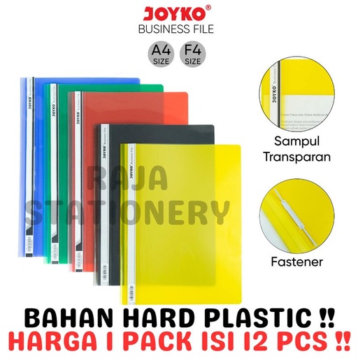 [EZO.1050425] JOYKO FILE FOLDER A4 F4 MAP PLASTIK JOYKO FOLIO BUSINESS FILE FOLDER LUSIN [12PCS]