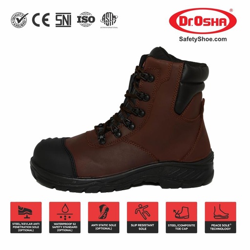 [EZO.1070138] Dr OSHA Deluxe Terra 3230 S2 Composite Safety Shoe Ankle Boot - Brown