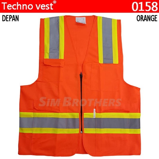 [EZO.1090077] Technovest 0158 Orange Rompi Safety