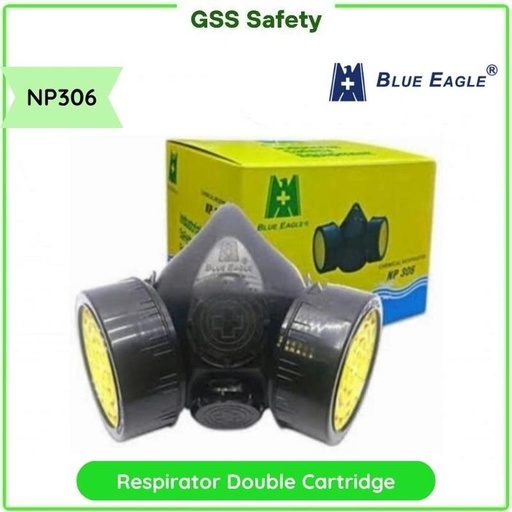 [EZO.1110460] Masker Respirator Double Cartridge NP306 Blue Eagle