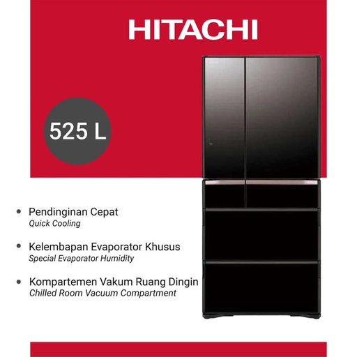 [EZO.1150005] KULKAS HITACHI JAPAN SERIES R-GW670TN XK BLACK