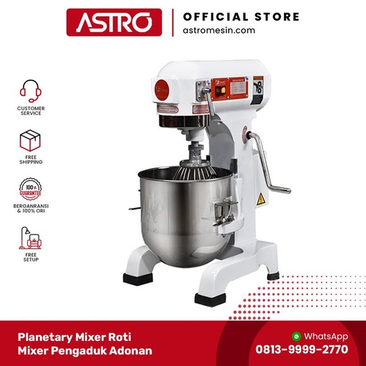 [EZO.1160101] Planetary Dough Mixer Pengaduk Adonan Roti 20 Liter DMX-B20 | Astro Mesin Official