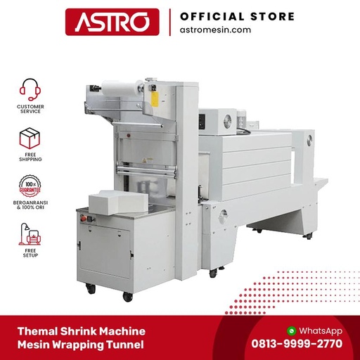 [EZO.1160112] Semi Automatic Sleeve Shrink Wrapper Machine BZJ-5038B | Astro Mesin Official