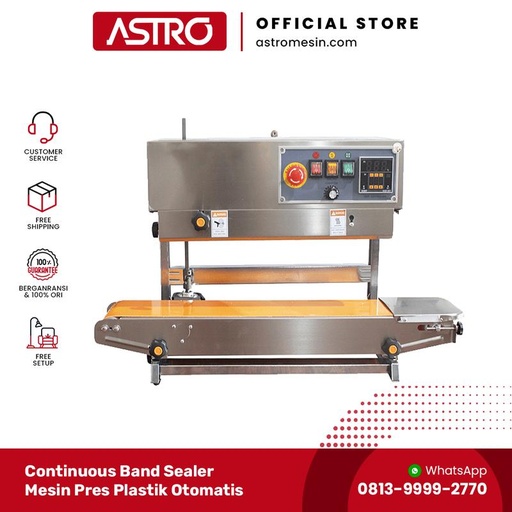 [EZO.1160125] Continuous Band Sealer atau Mesin Press Plastik Otomatis Vertical FR-900PV