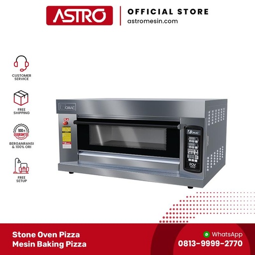 [EZO.1160272] Digital Gas Oven Pizza 1 Deck 2 Loyang POV-YFP20HDT | Astro Mesin Official