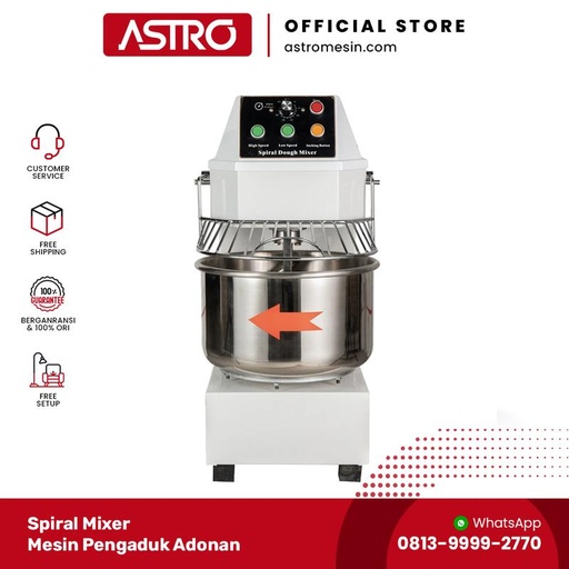 [EZO.1160281] Spiral Mixer Alat Pengaduk Adonan Roti 30 Liter SMX-HS30C | Astro Mesin Official