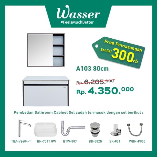 [EZM.6200046] Bundling Bathroom Cabinet Set A103