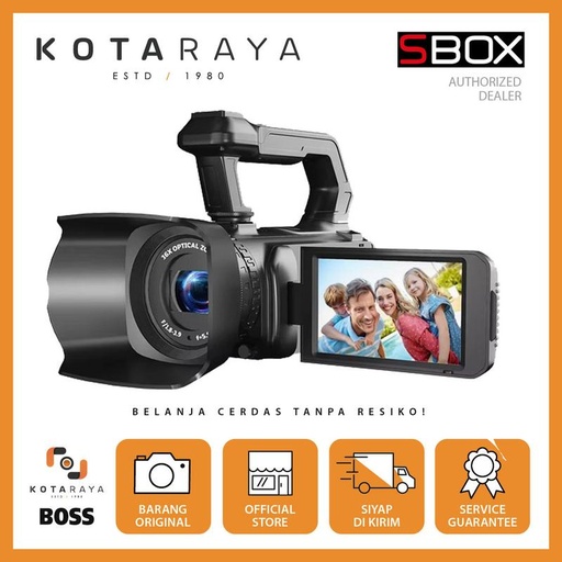 [EZO.2500032] SBOX WX 70 Camcorder Handycam 2.7K - 48MP Auto Focus Vlogging garansi resmi Kamera Cctv