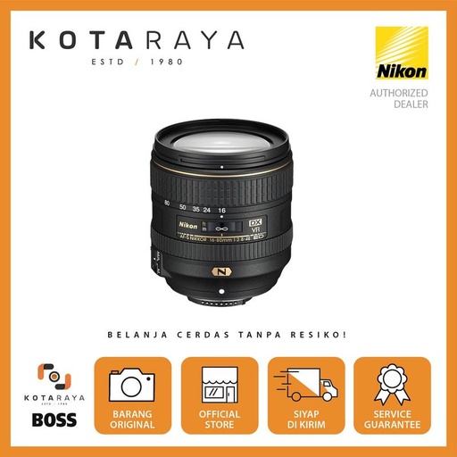 [EZO.2500286] Nikon Lens AF-S DX 16-80mm F/2.8-4E ED VR GARANSI RESMI Camera Kamera Lensa Cctv