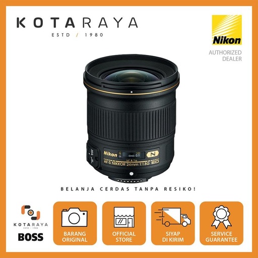 [EZO.2500308] Nikon Lens AF-S 24mm F/1.8G ED NANO GARANSI RESMI Camera Kamera Lensa Cctv