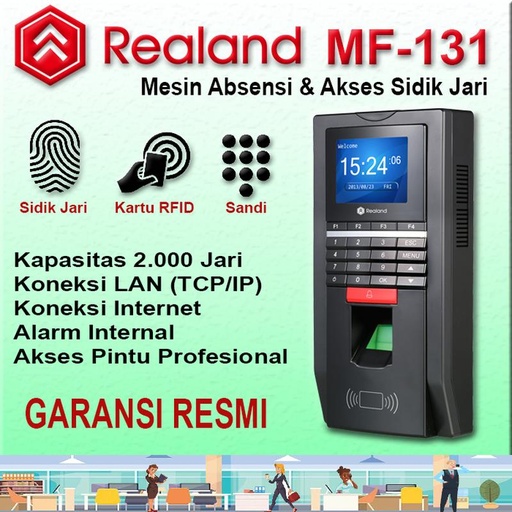 [EZO.5600020] REALAND MF 131 Absensi Akses Sidik Jari Fingerprint | Official Store