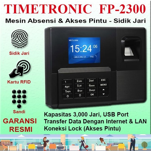 [EZO.5600023] TIMETRONIC 2300 Absensi Akses Sidik Jari Fingerprint | Official Store