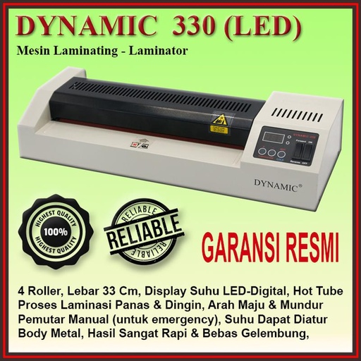 [EZO.5600097] DYNAMIC 330 LED | Mesin Laminating, Laminator A3 | Official Store