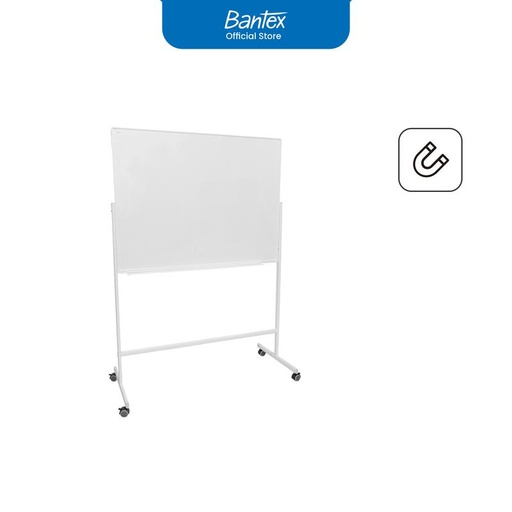 [EZO.8000197] Bantex Papan Tulis Putih Magnetik / Whiteboard Dengan Roda Ukuran Tinggi 90 cm BJ6632