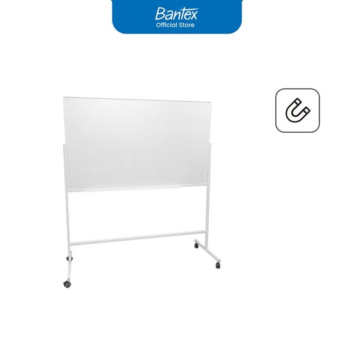 [EZO.8000201] Bantex Papan Tulis Putih Magnetik / Whiteboard Dengan Roda Ukuran Tinggi 90 cm BJ6633