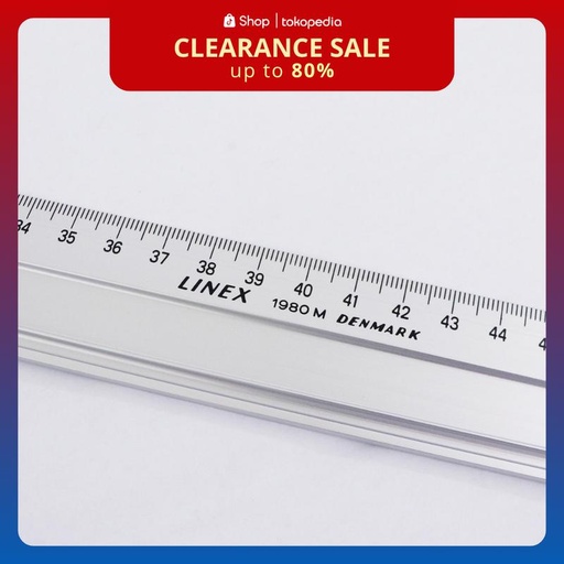 [EZO.8000366] LINEX Garisan Aluminium 1980M Ruler 80 CM - 4818 00 Dilengkapi Strip Karet Anti Geser untuk Penggaris dan Cutter