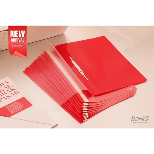 [EZO.8000810] 12 pcs Business File Folio Map Plastik Snel Hecter Map Bisnis Bantex Trendy Quotation Folder Red 3224 09