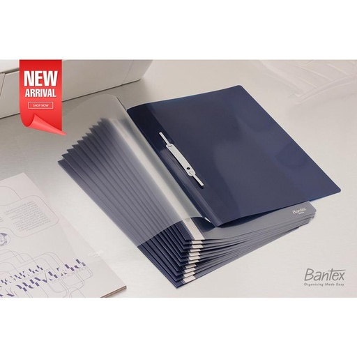 [EZO.8000811] 12 pcs Business File Folio Map Plastik Snel Hecter Map Bisnis Bantex Trendy Quotation Folder Blue 3224 01