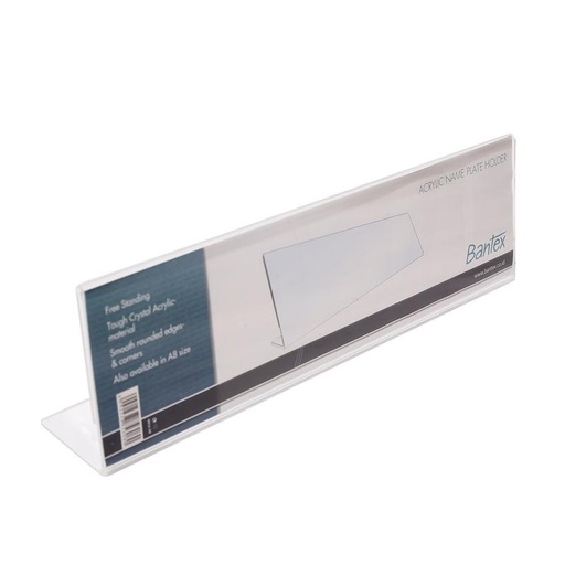 [EZO.8000859] Bantex Name Plate Acrylic Slanted Display 8856 08 Poster Sign Holder / Photocard PC Holder / Tent Holder / Tent Card Papan Akrilik Display