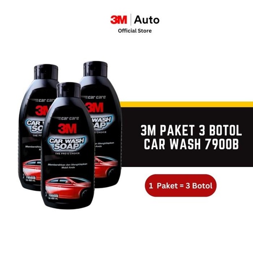 [EZR.0900018] 3M Paket 3 Botol - 7900B Sabun Cuci Mobil dan Motor - Car Wash Soap Shampoo Non Korosif 450ml