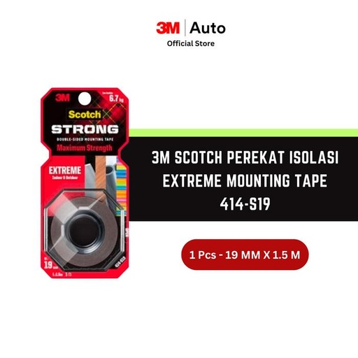 [EZR.0900048] 3M Scotch Perekat Isolasi Extreme Mounting Tape 414-S19 19 MM X 1.5 M