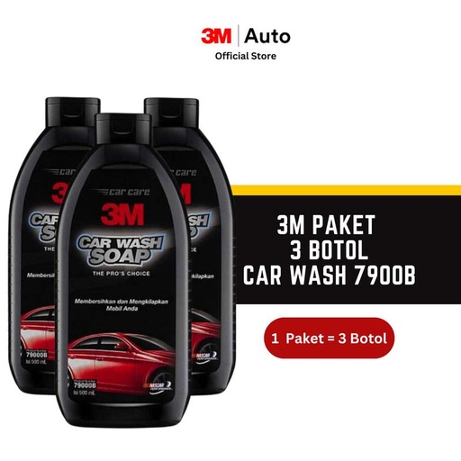 [EZR.0900234] 3M Paket 3 Botol - 7900B Sabun Cuci Mobil dan Motor - Car Wash Soap Shampoo Non Korosif 500ml