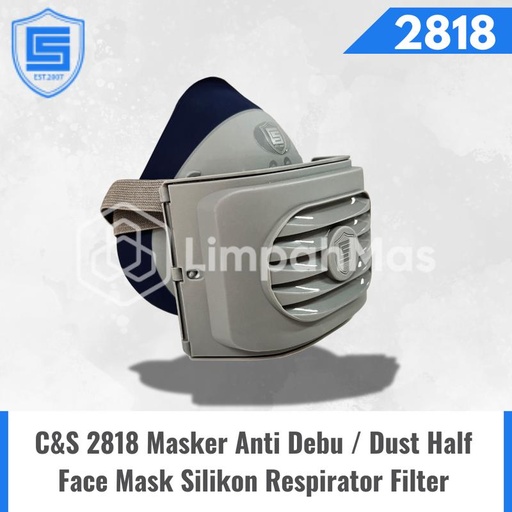 [EZR.4800043] C&S 2818 Masker Anti Debu / Dust Half Face Mask Silikon Respirator Filter