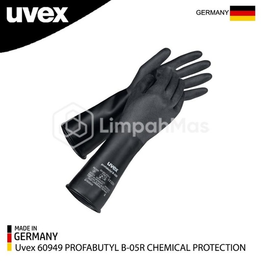 [EZR.4800499] Uvex Safety Glove Profabutyl B-05R Chemical Protection 60949