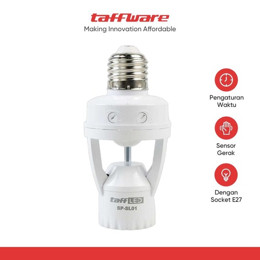 [EZR.5100737] Fitting Lampu Bohlam TaffLED PIR Sensor 2000 LUX 60W E27 - SP-SL01
