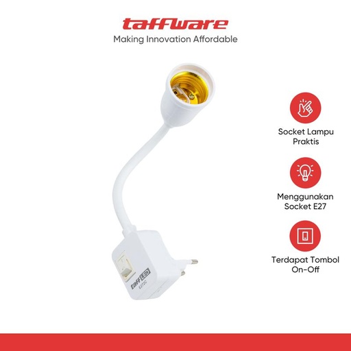 [EZR.5100880] Fitting Lampu TaffLED EU E27 Wall Socket Lamp Holder 25cm - E272C