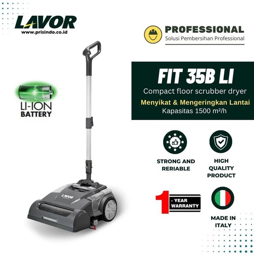 [EZM.1000037] Alat pel lantai otomatis Lavor FIT 35B Floor Scrubber Driers