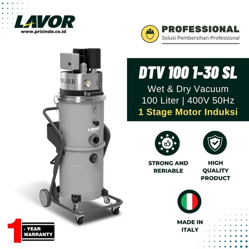 [EZM.1000196] LAVOR DTV 100 1-30 SL VACUUM CLEANER INDUSTRI 100 LITER