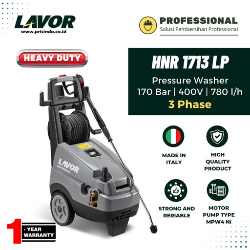 [EZM.1000247] High Pressure Cleaner LAVOR HYPER NR 1713 LP 170 BAR 3 PHASE