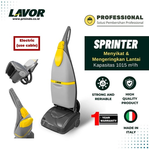 [EZM.1000254] Mesin Pel lantai otomatis (sikat dan vacuum) scrubber LAVOR SPRINTER