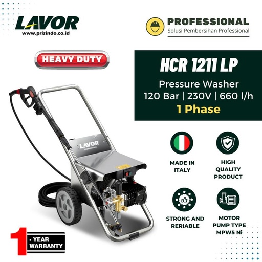 [EZM.1000267] High pressure cleaner LAVOR HYPER CR 1211 LP INDUSTRIAL 1 PHASE