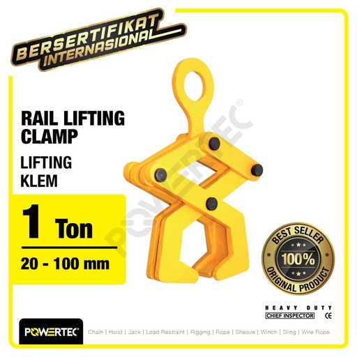 [EZM.1392537] Rail Lifting Clamp / Klem Angkat Rel Kereta Balok 1 Ton POWERTEC