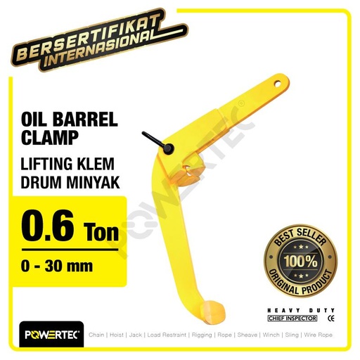 [EZM.1392538] Oil Barrel Lifting Clamp / Klem Angkat Drum Minyak 0.6 Ton POWERTEC