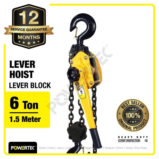 [EZM.1392645] Lever Block / Lever Hoist 6 Ton x 1.5 Meter POWERTEC