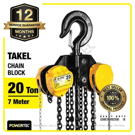 [EZM.1392650] Chain Block / Takel 20 Ton x 7 Meter POWERTEC