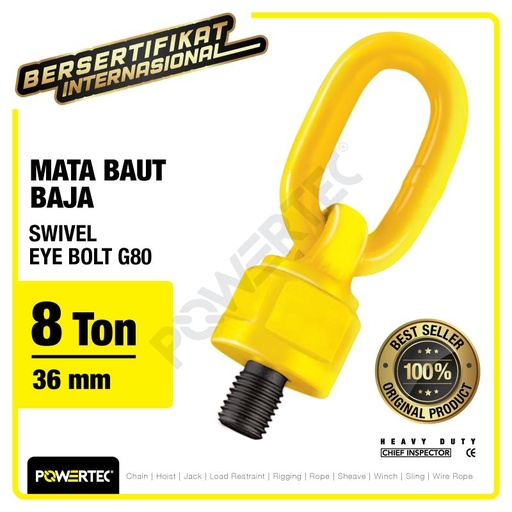 [EZM.1392874] Swivel Eye Bolt / Mata Baut M36 - 8 Ton POWERTEC