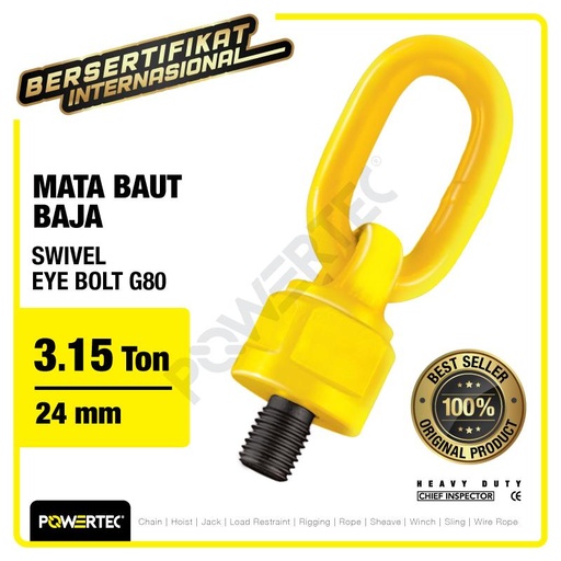 [EZM.1392877] Swivel Eye Bolt / Mata Baut M24 - 4.2 Ton POWERTEC