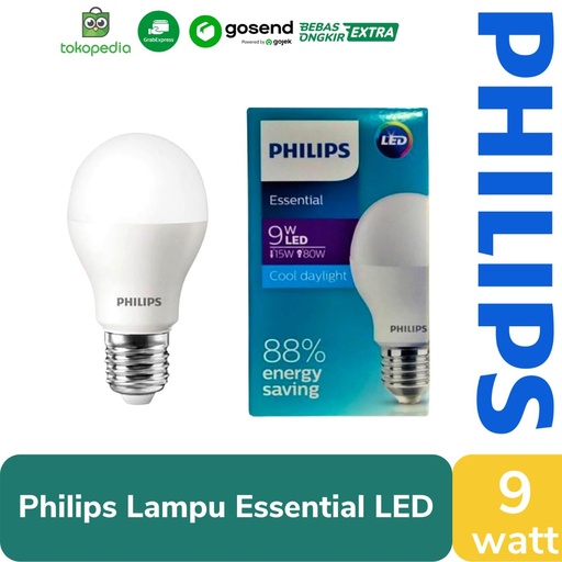 PHILIPS ESSENTIAL LED Bulb 9W putih