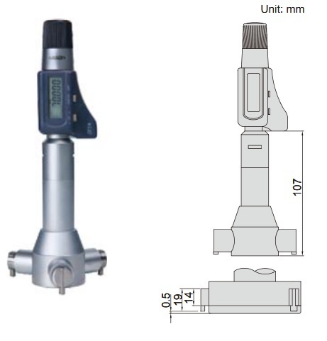 [3128-250] Digital Wide Range Three Points Internal Micrometer (with setting ring) 150-250mm/5.91-9.84″ Insize 3128-250